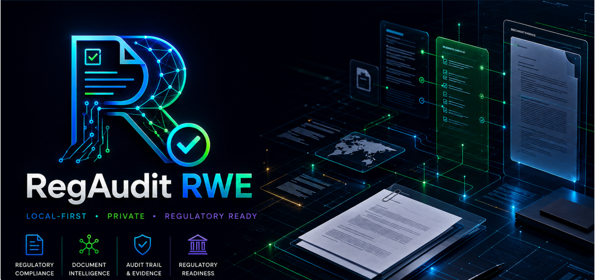 RegAudit RWE local-first regulatory readiness product concept